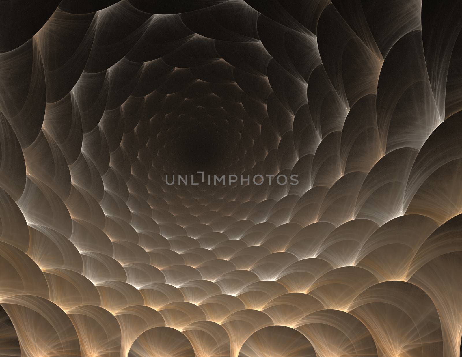 Simple fractal pattern form of round honeycomb perspective