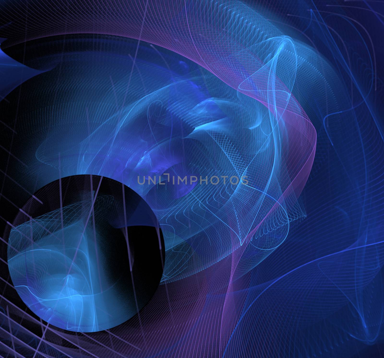 Abstract blue ball of light  by Julia_Faranchuk