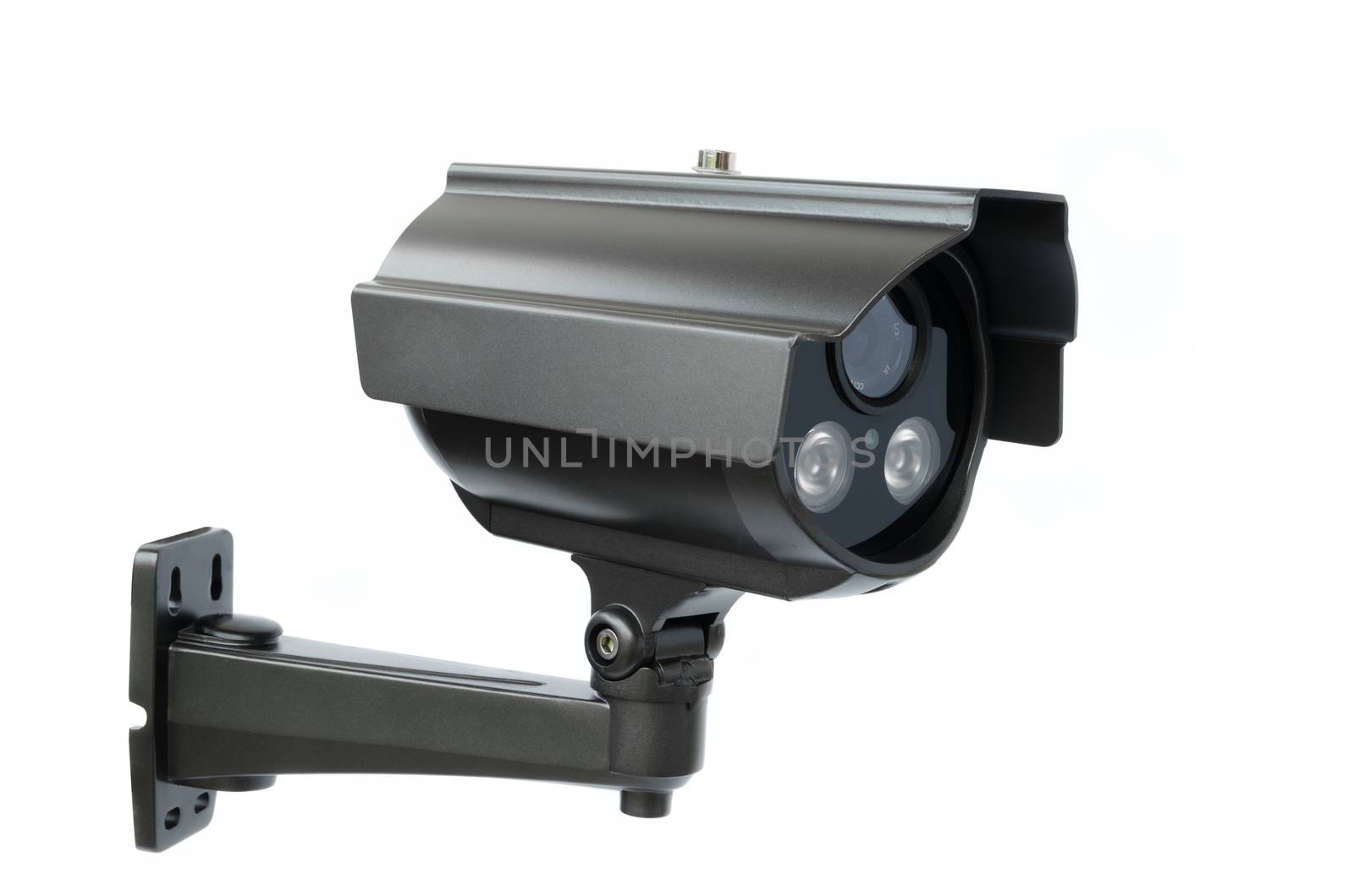 CCTV security camera on white background