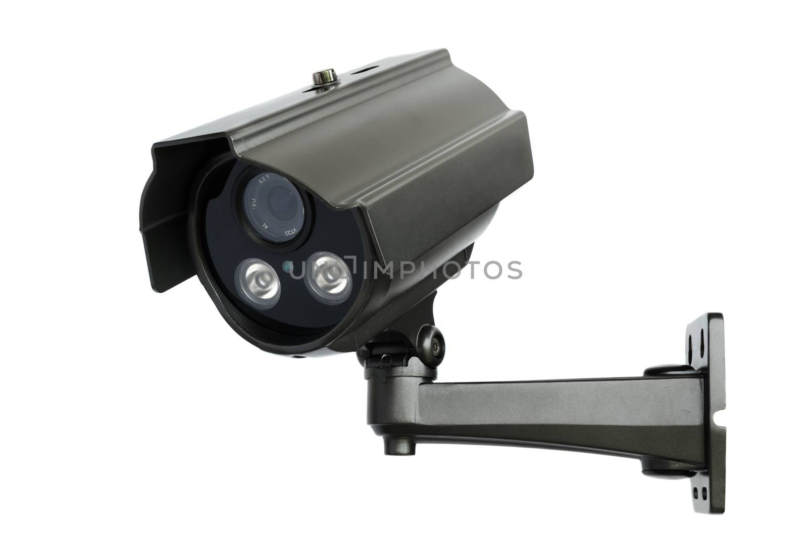 CCTV security camera on white background