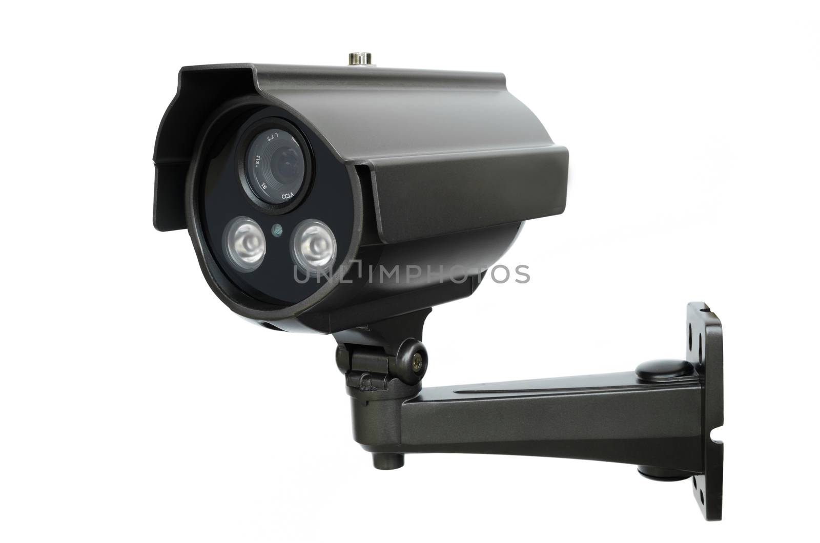 CCTV security camera on white background