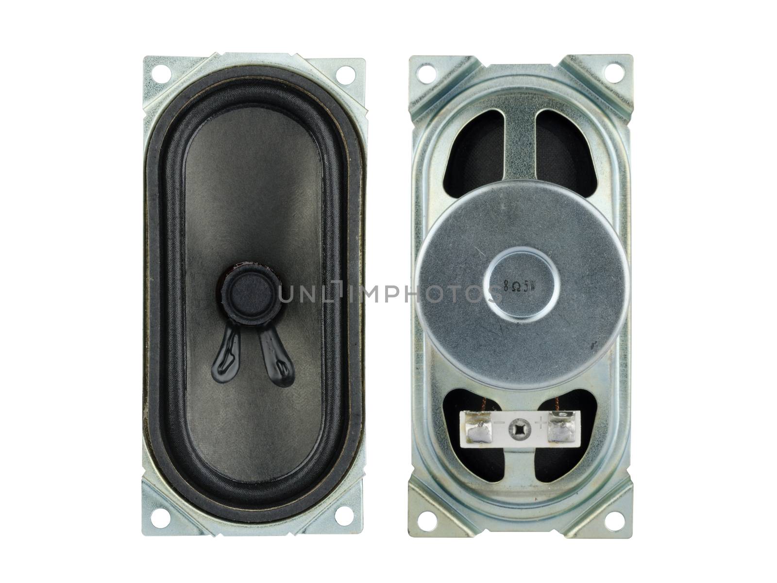speaker is electronic spare parts for television isolate on white background.