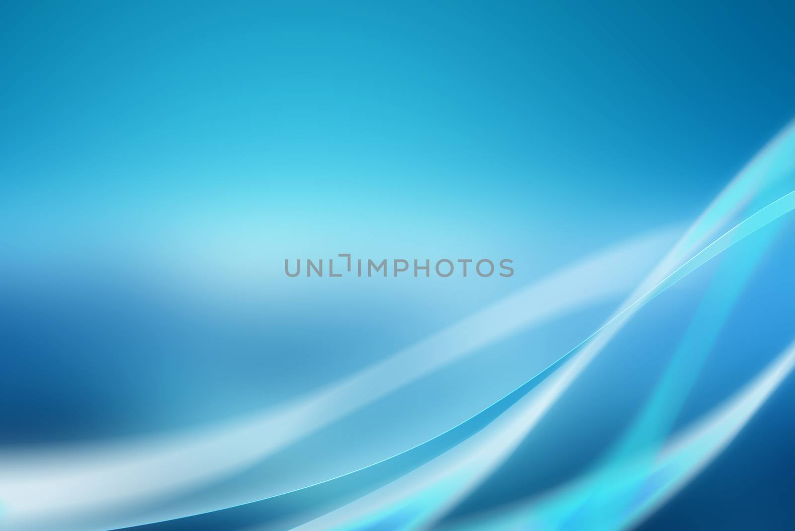 Abstract blue background with soft curves and bright light