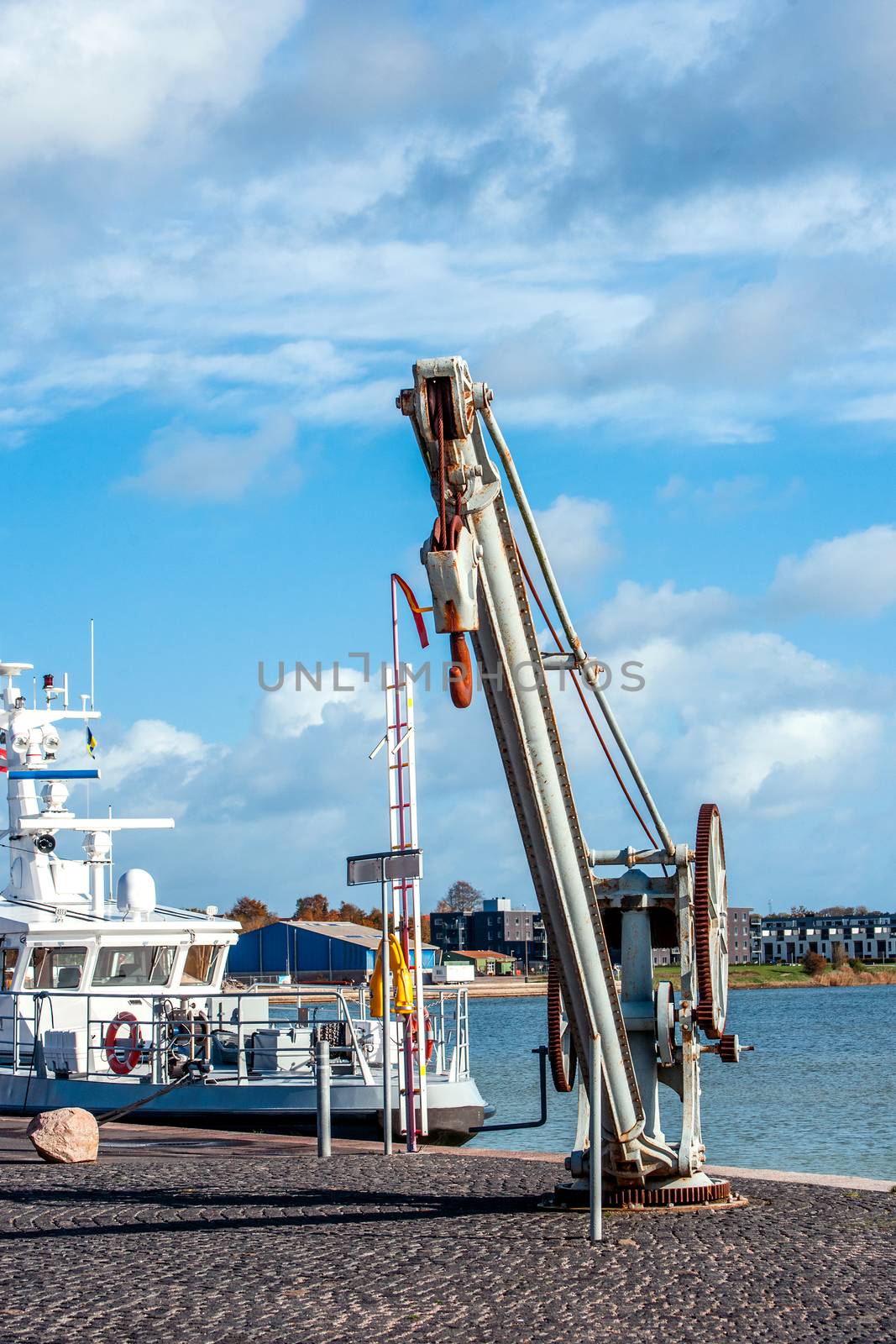 Small shipping crane at the harbor