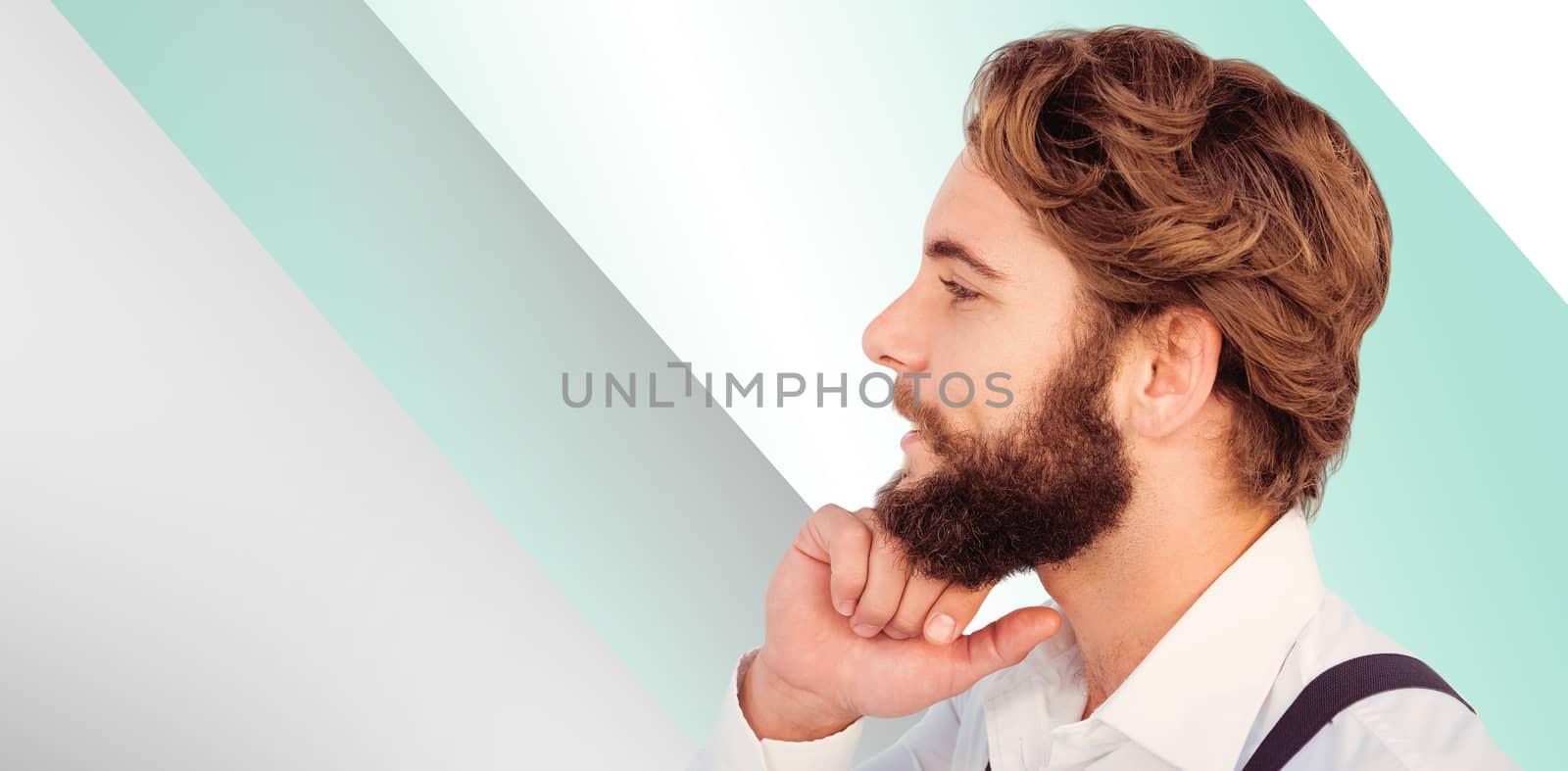 Composite image of profile view of hipster smiling by Wavebreakmedia