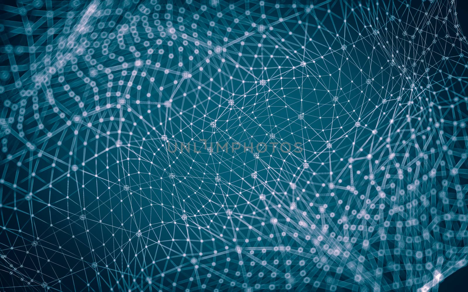 Abstract polygonal space low poly dark background with connecting dots and lines. Connection structure.