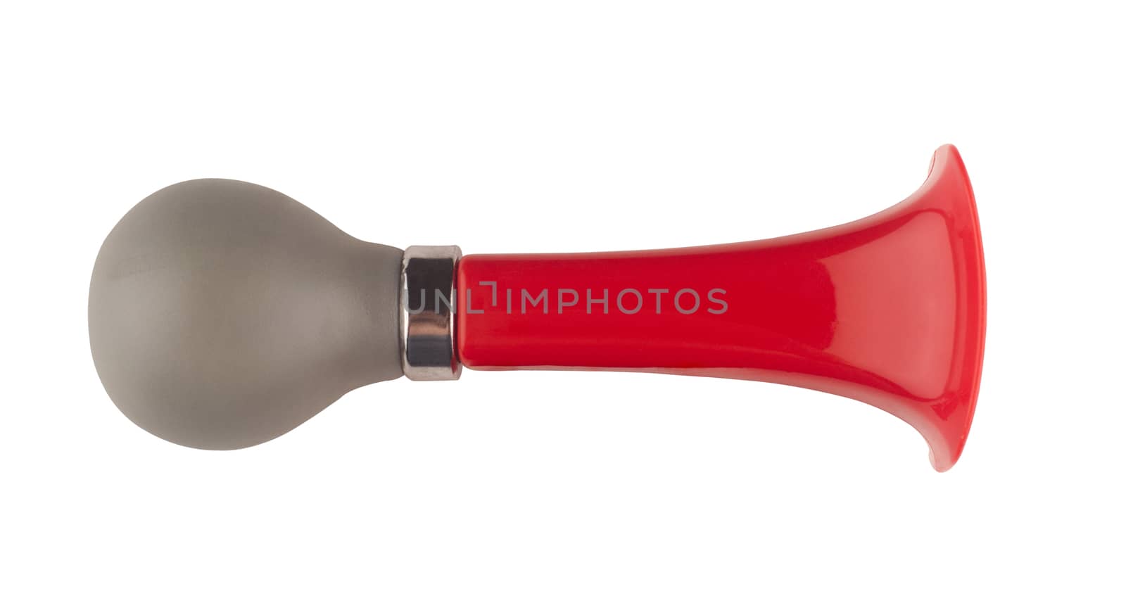 Red bicycle air trumpet isolated on white background