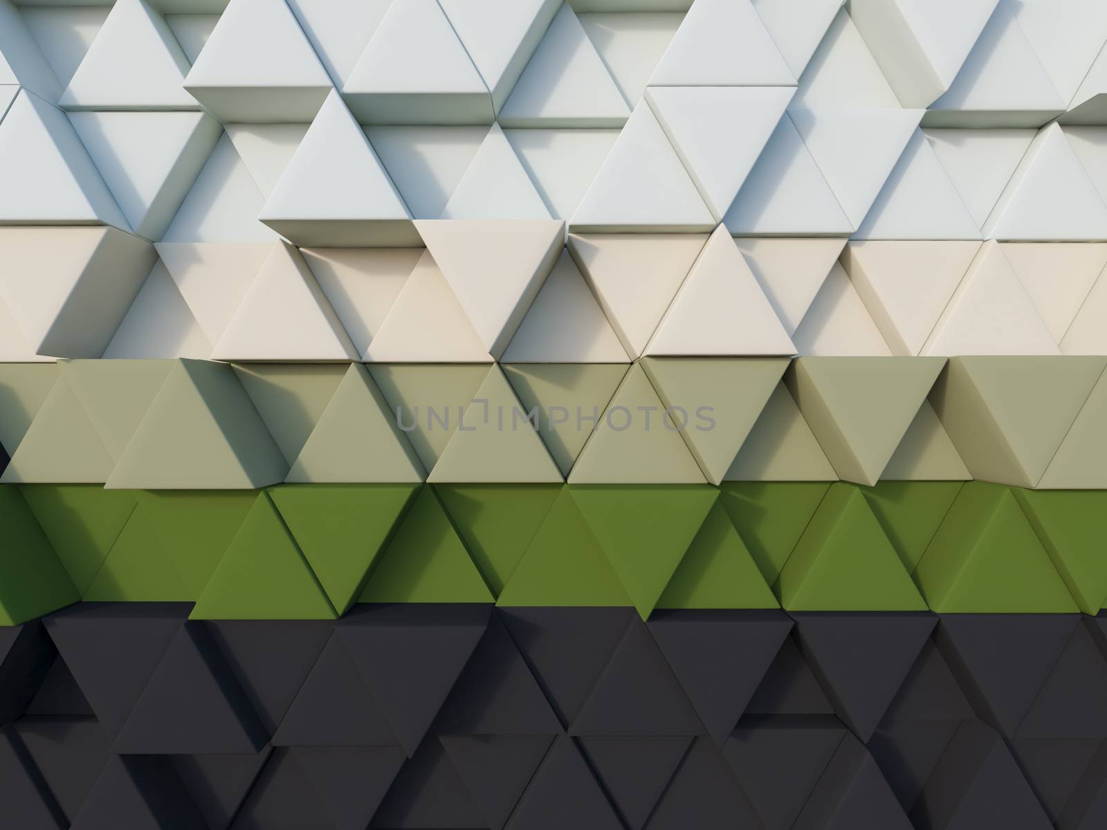 Black green  abstract 3d triangle background render