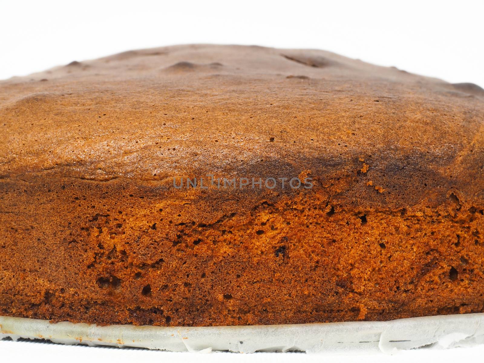Closeup of freshly made chocolate cake base