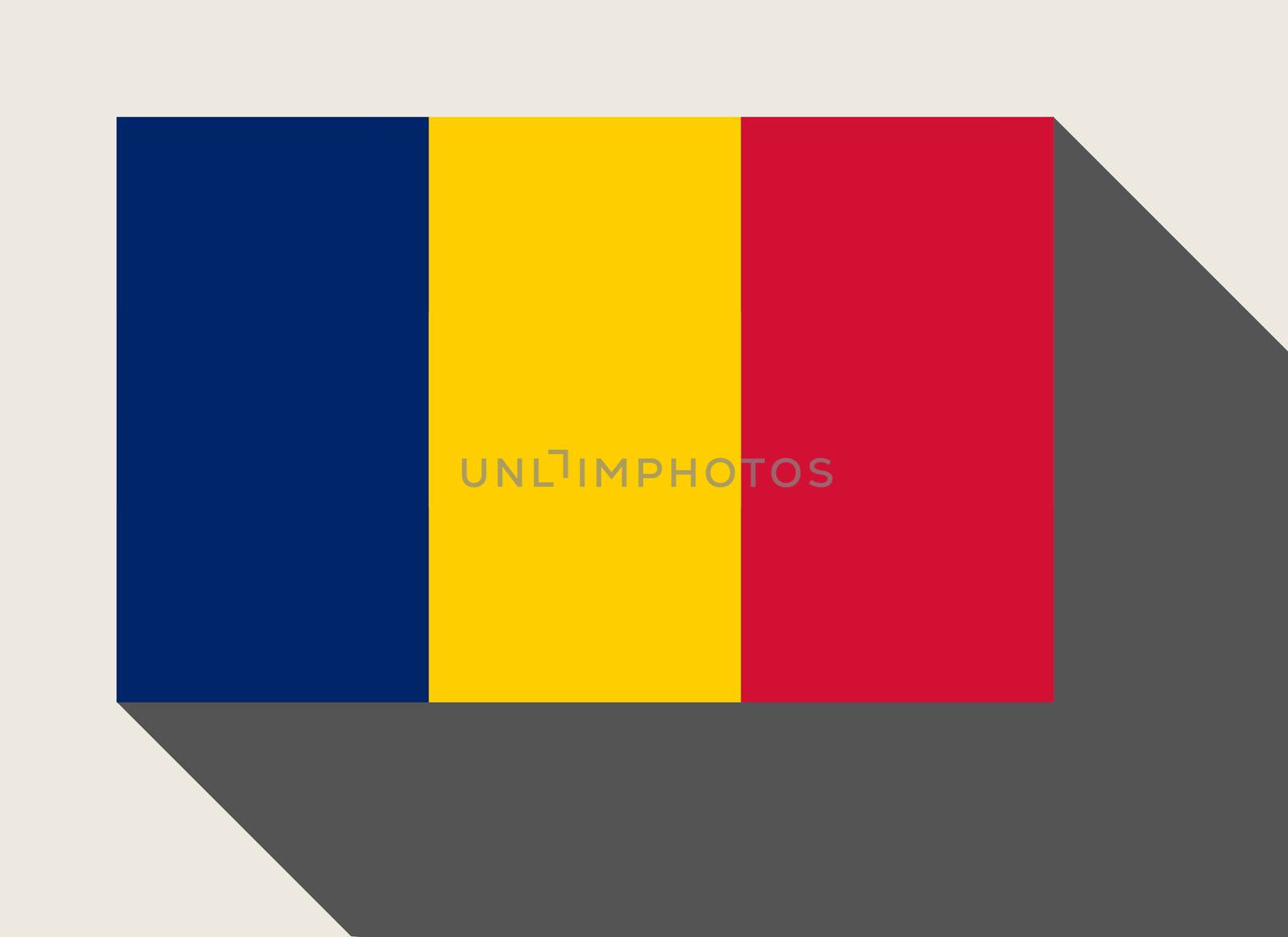 Chad flag in flat web design style.
