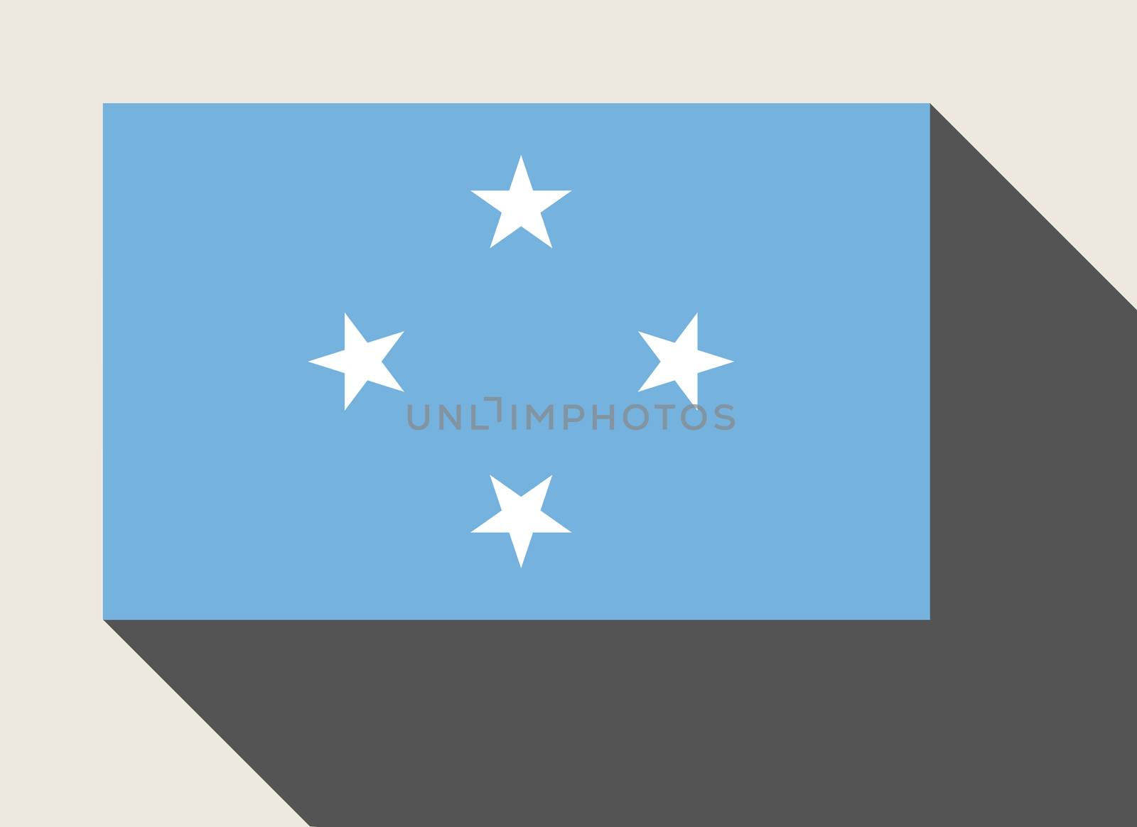 Federated States of Micronesia flag in flat web design style.