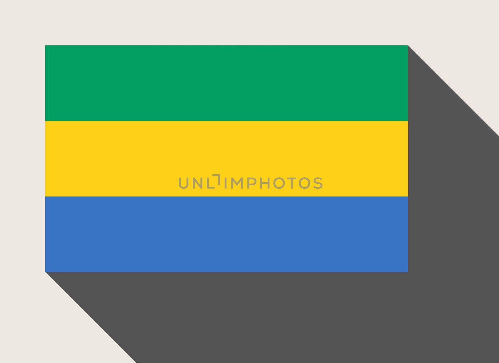 Gabon flag in flat web design style.