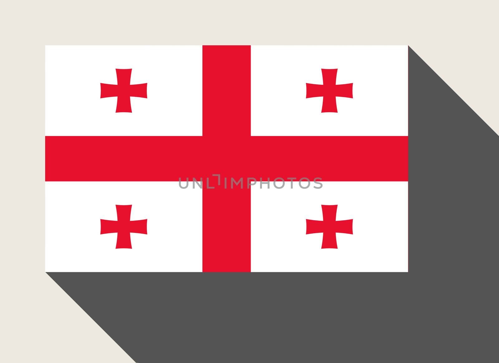 Georgia flag in flat web design style.