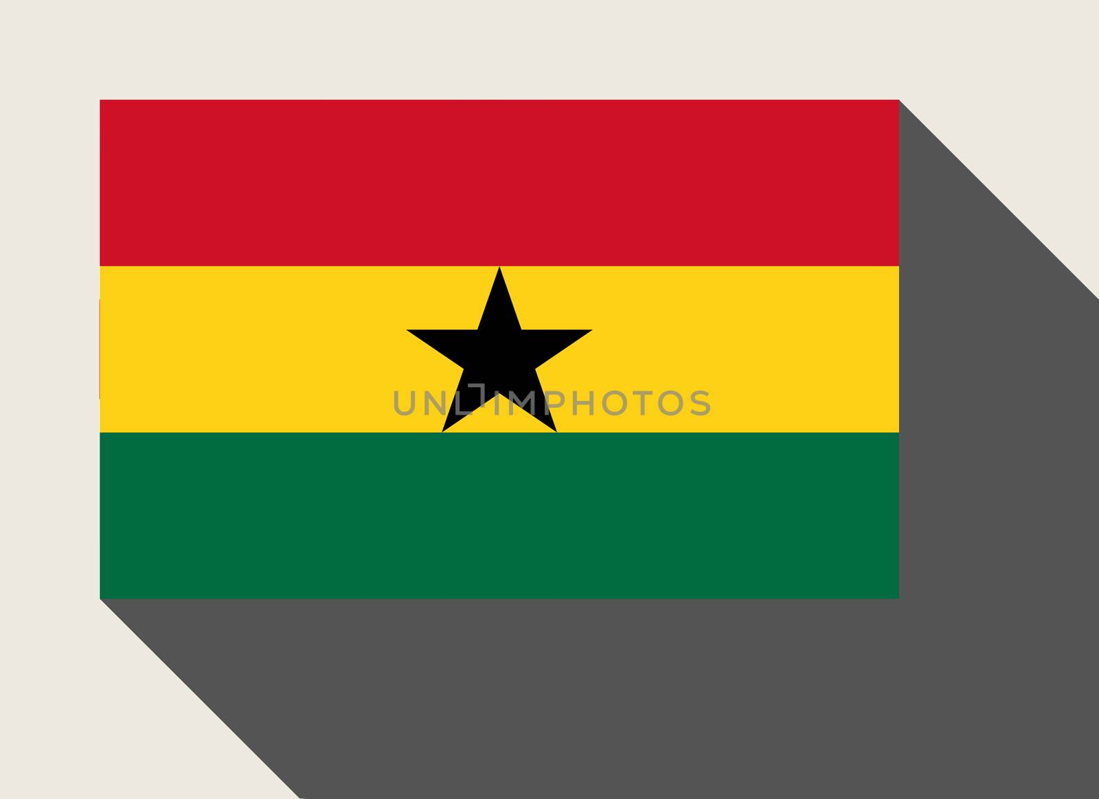 Ghana flag in flat web design style.