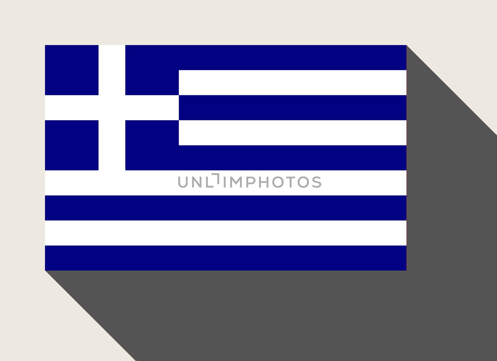 Greece flag in flat web design style.