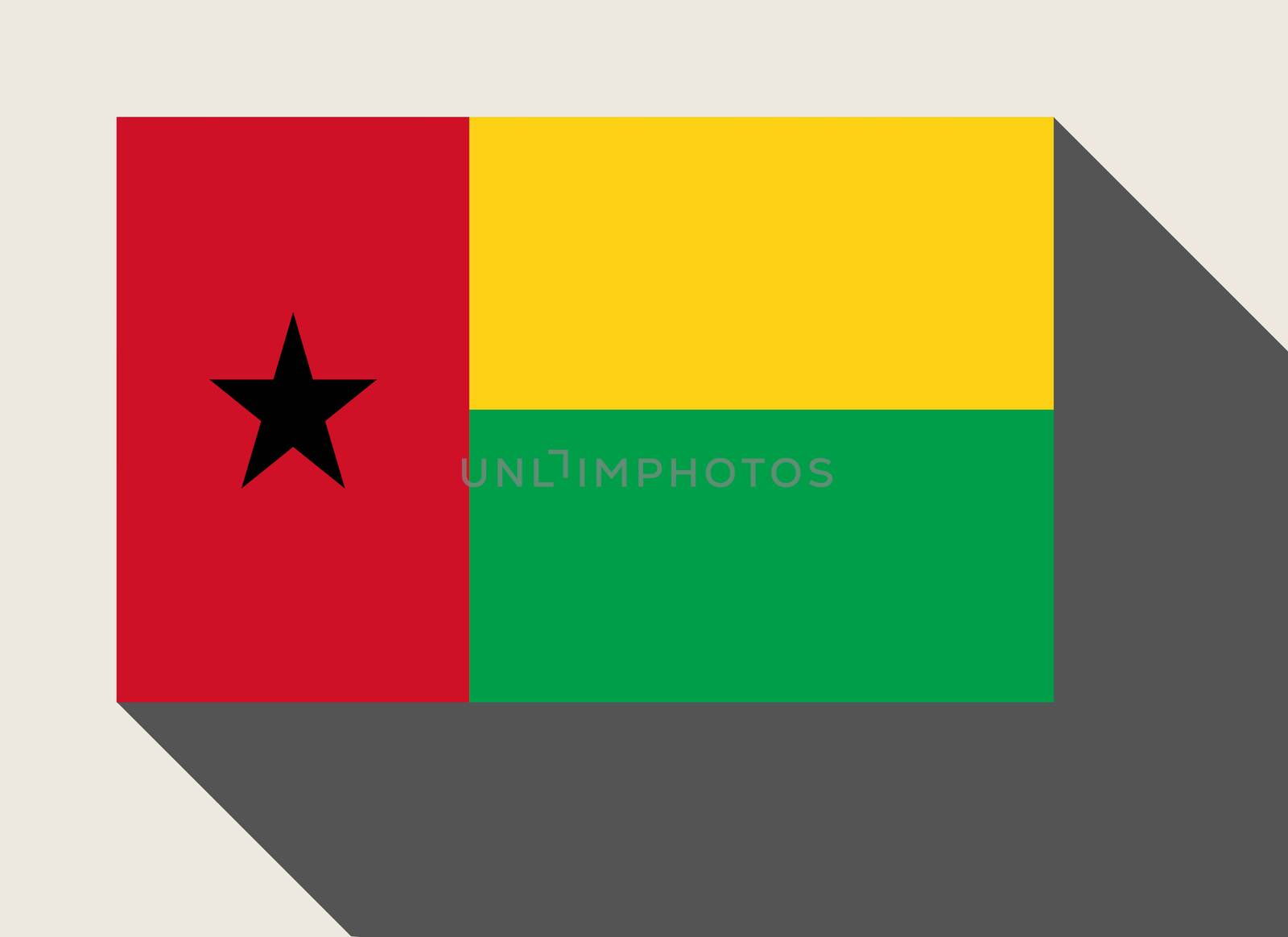 Guinea-Bissau flag in flat web design style.