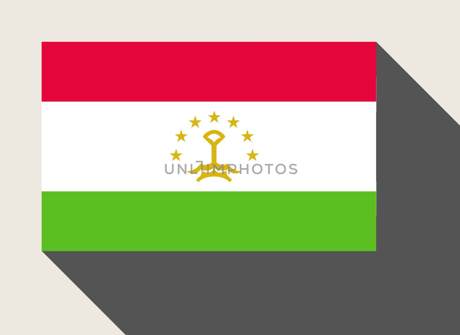 Tajikistan flag in flat web design style.