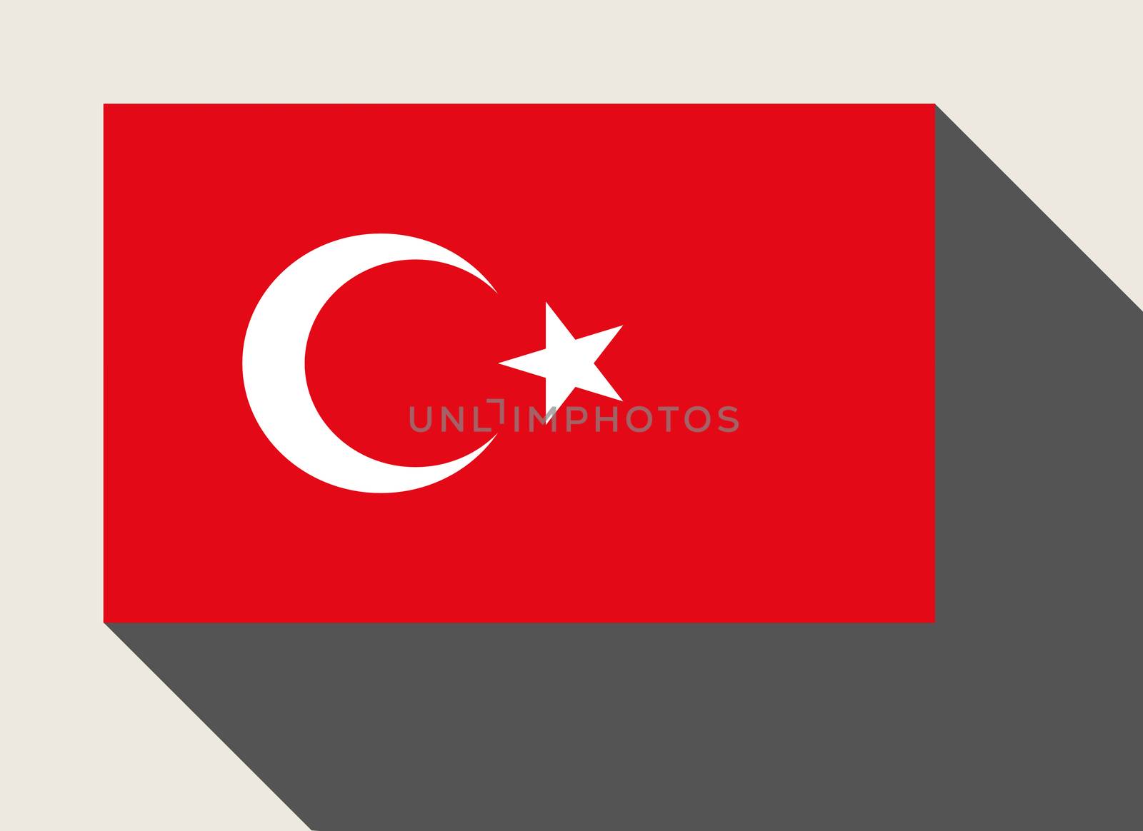 Turkey, Turkish, flag in flat web design style.