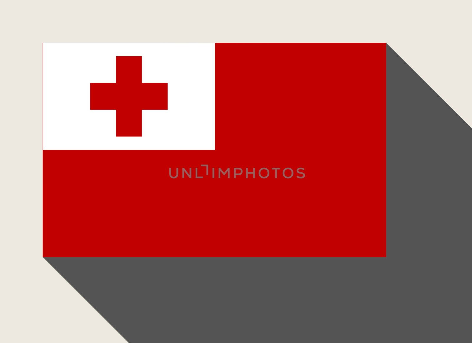 Tonga flag in flat web design style.