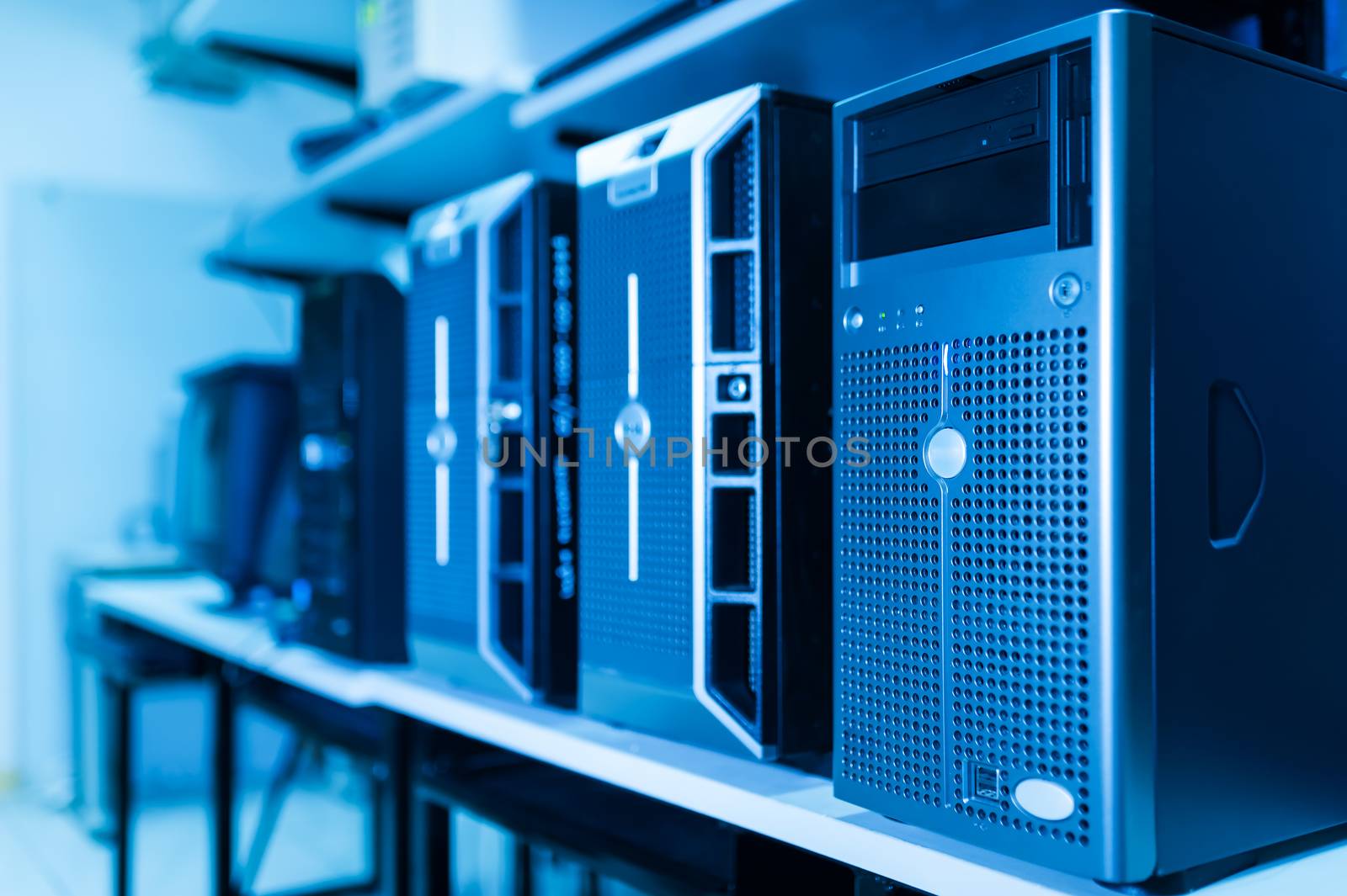 Computer Network servers in data room .