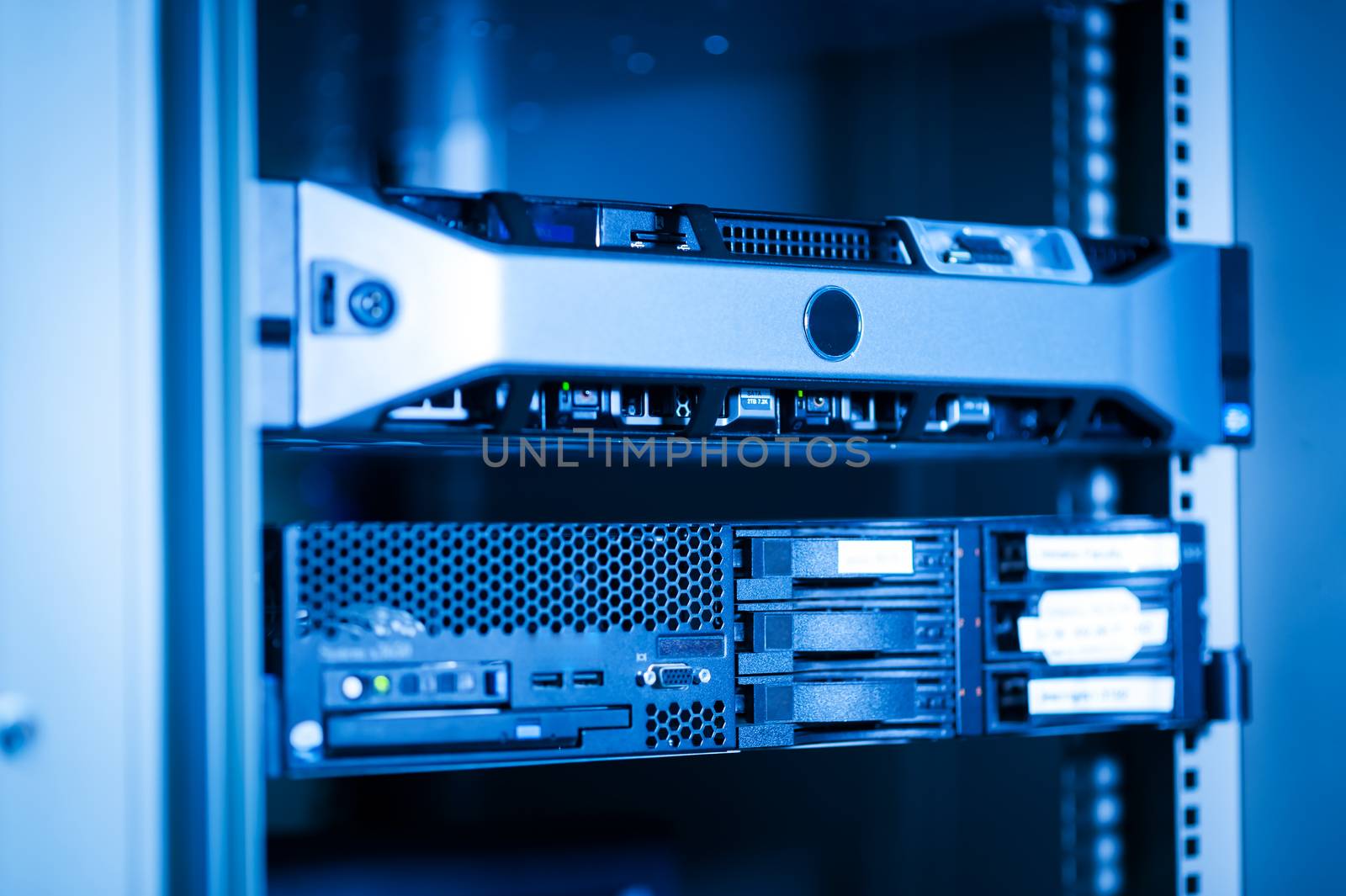 Computer Network servers in data room .