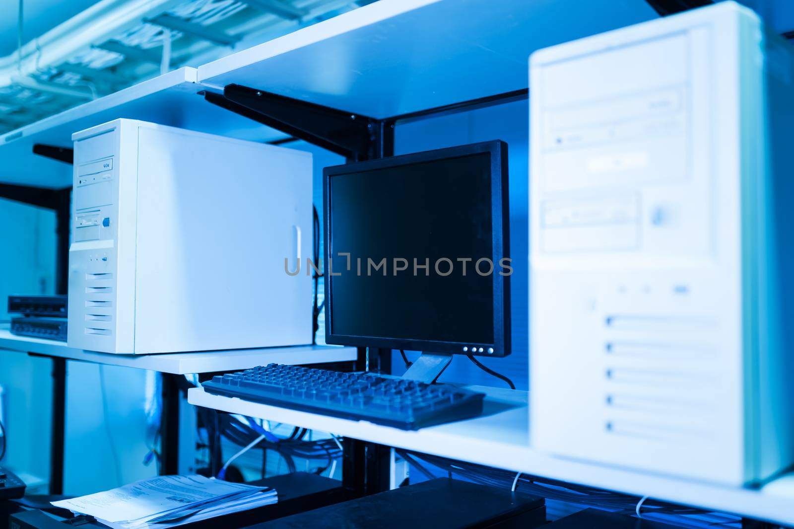 Computer Network servers in data room .