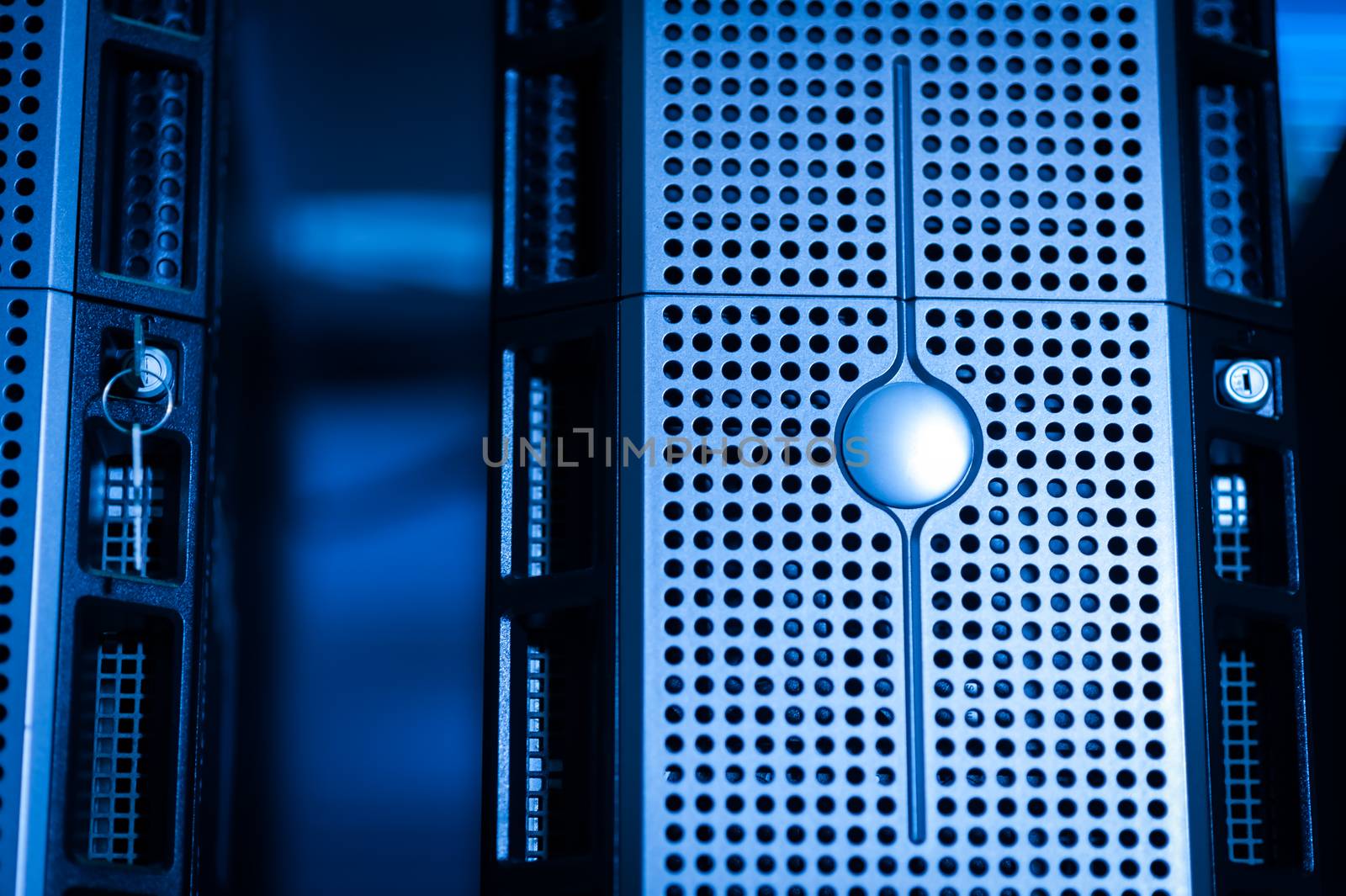 Computer Network servers in data room .