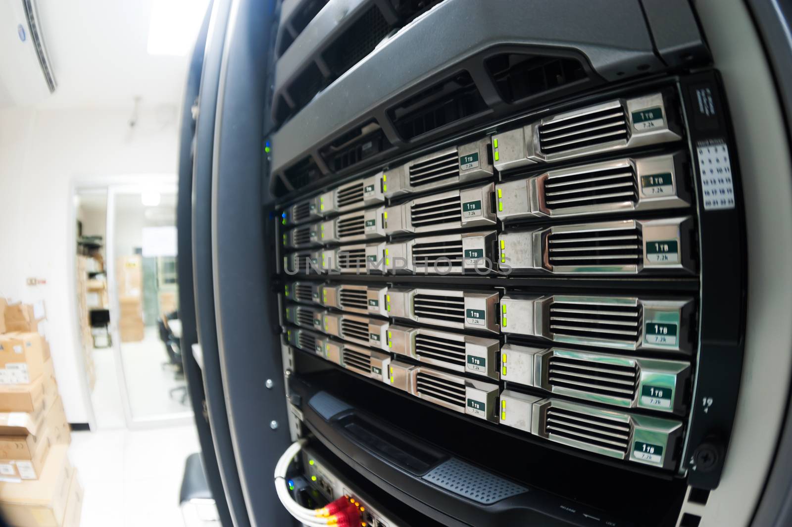 An Network servers in data room .