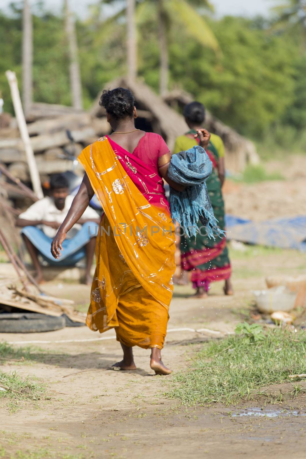 India, Tamil Nadu, Pondicherry aera. Rural life in small villages, poverty