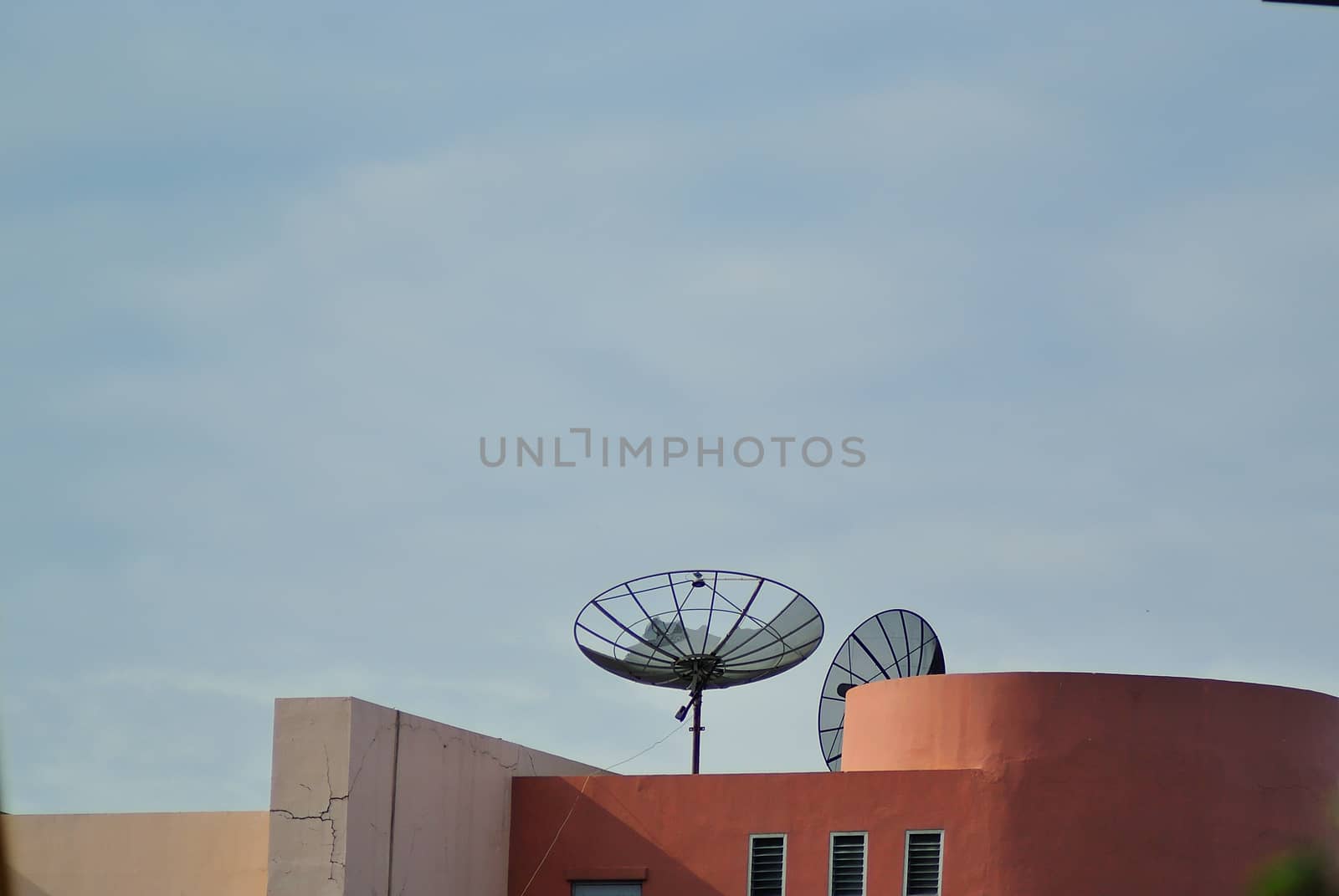 An Radar in blue sky sunset .