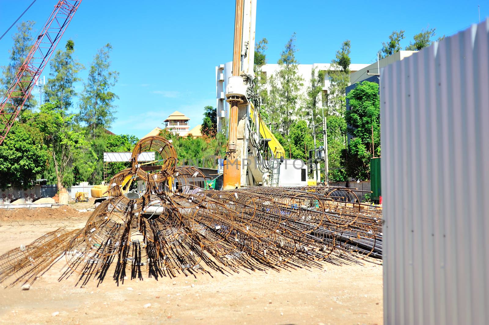 An Construction place in sun light .