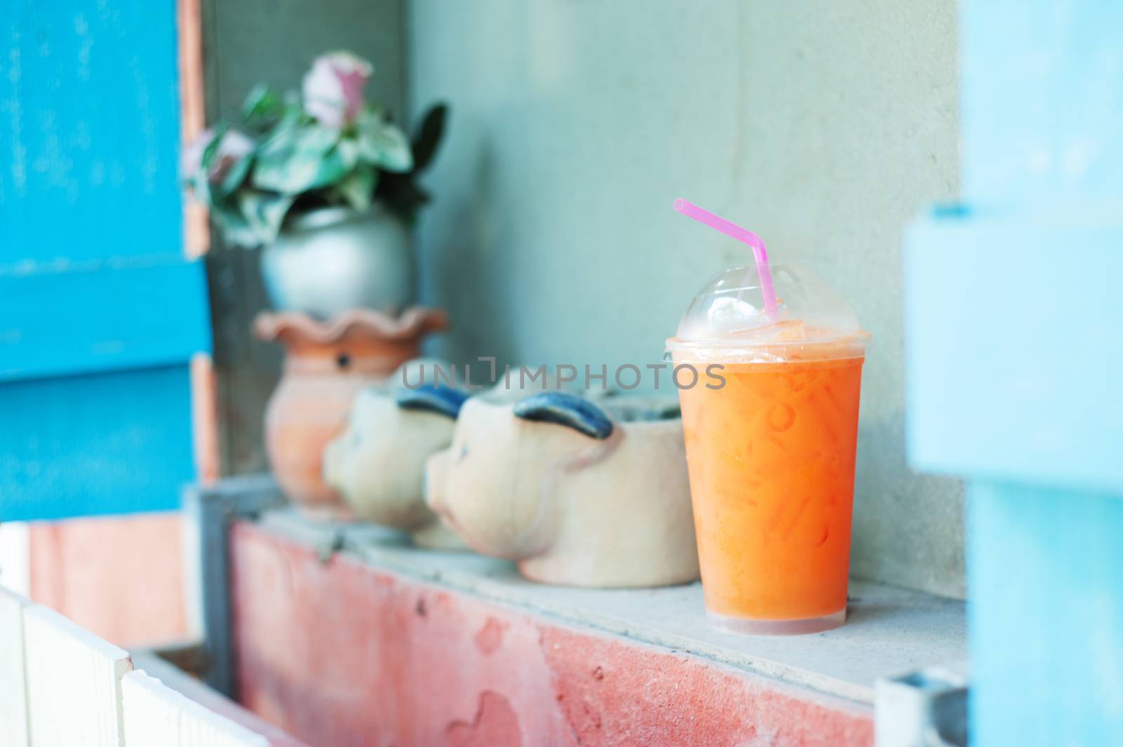 An Carrot juice in soft light .