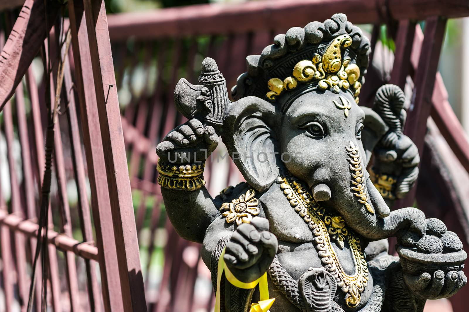 An Ganesha made of stone in Thailand .