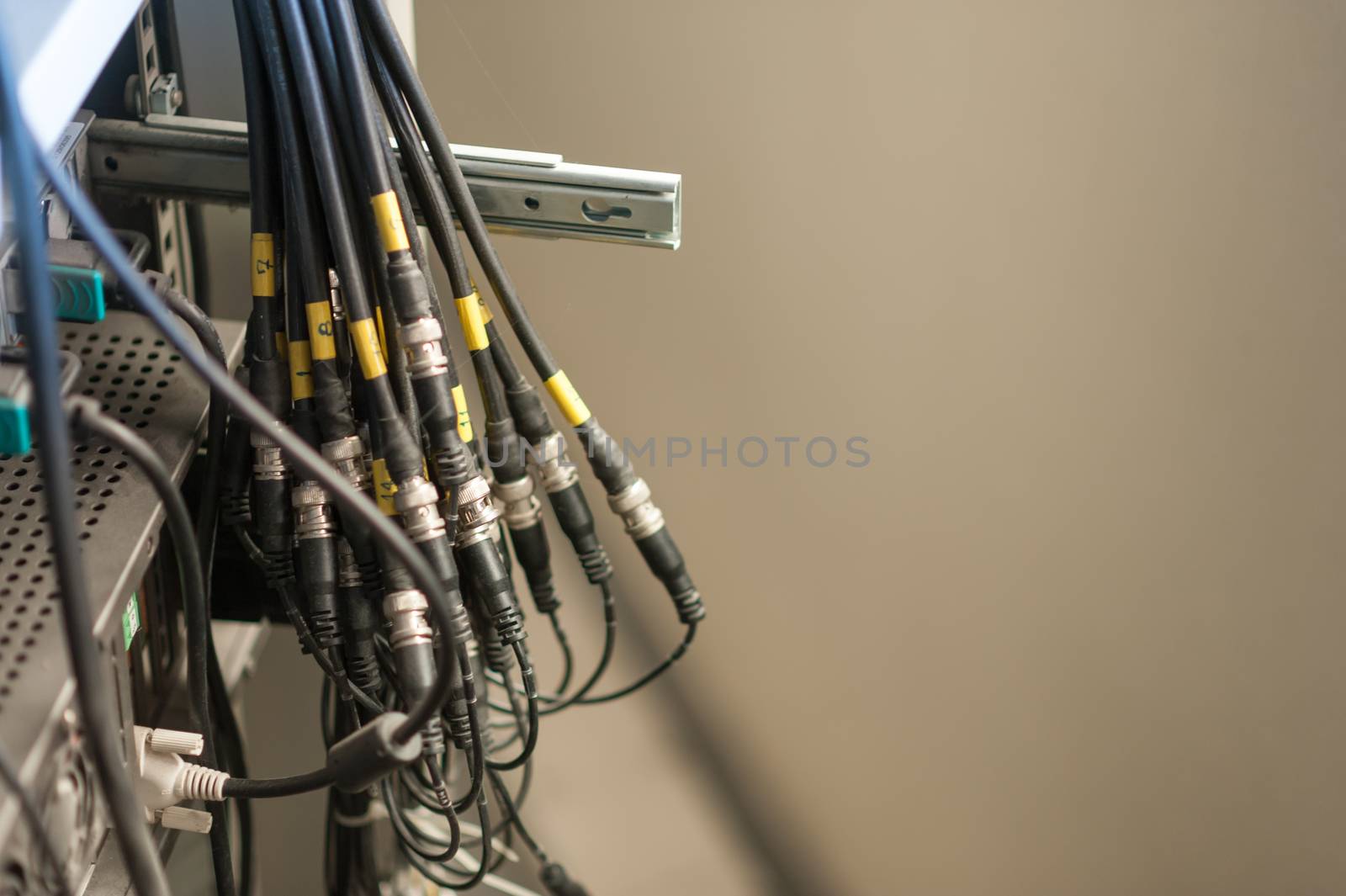 fiber optic with servers in a technology data center .