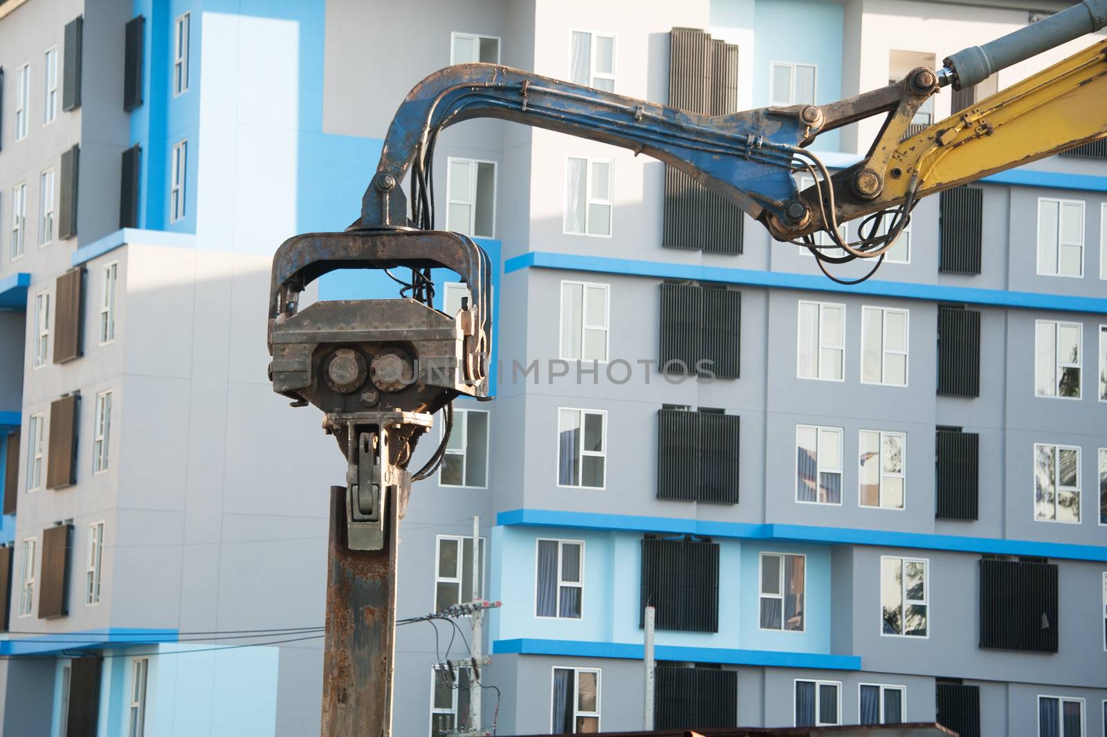 An Machine Drilling in Construction place .