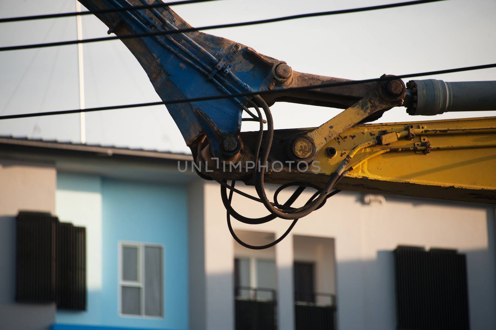 An Machine Drilling in Construction place .