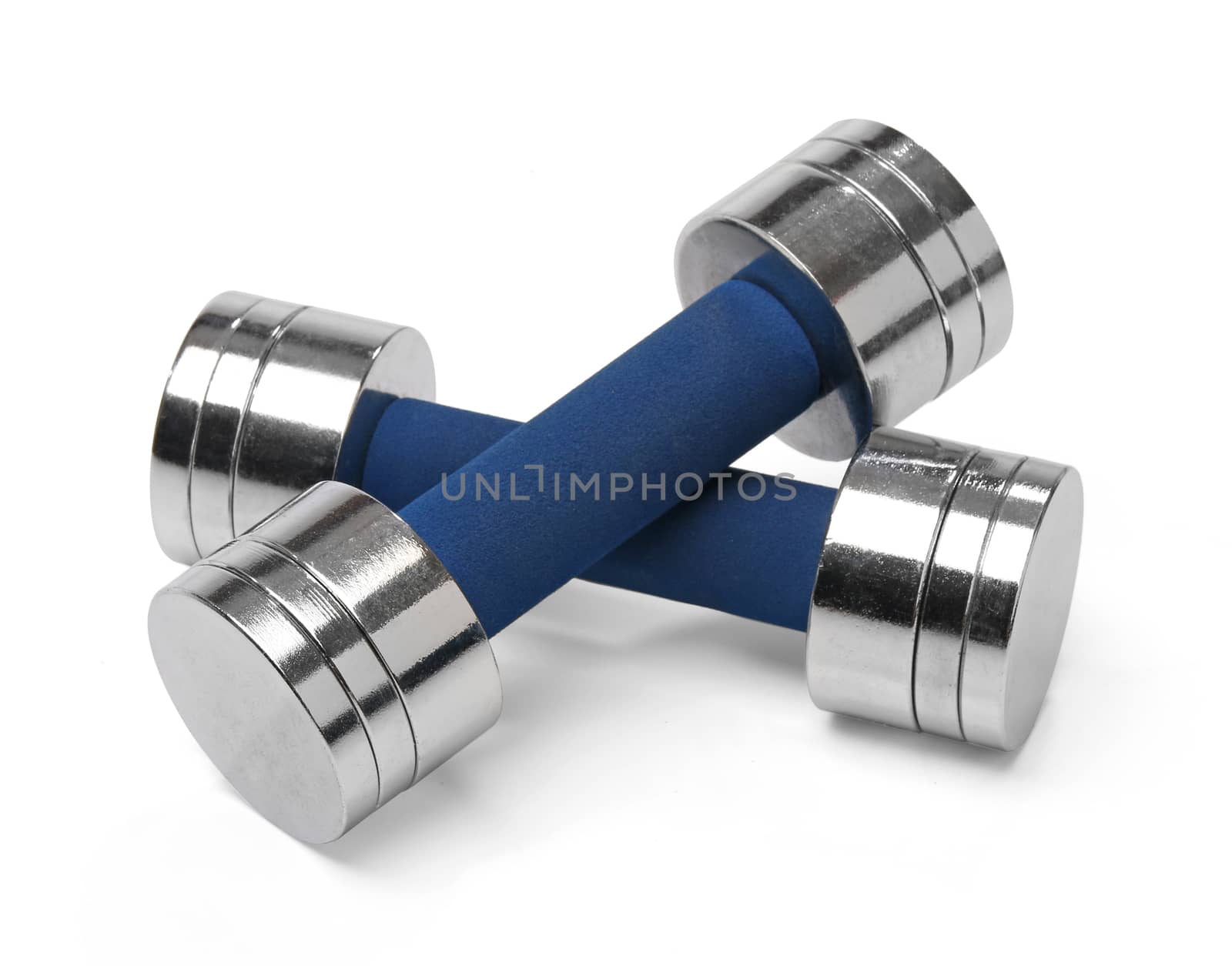 Pair of dumbbells isolated over white background