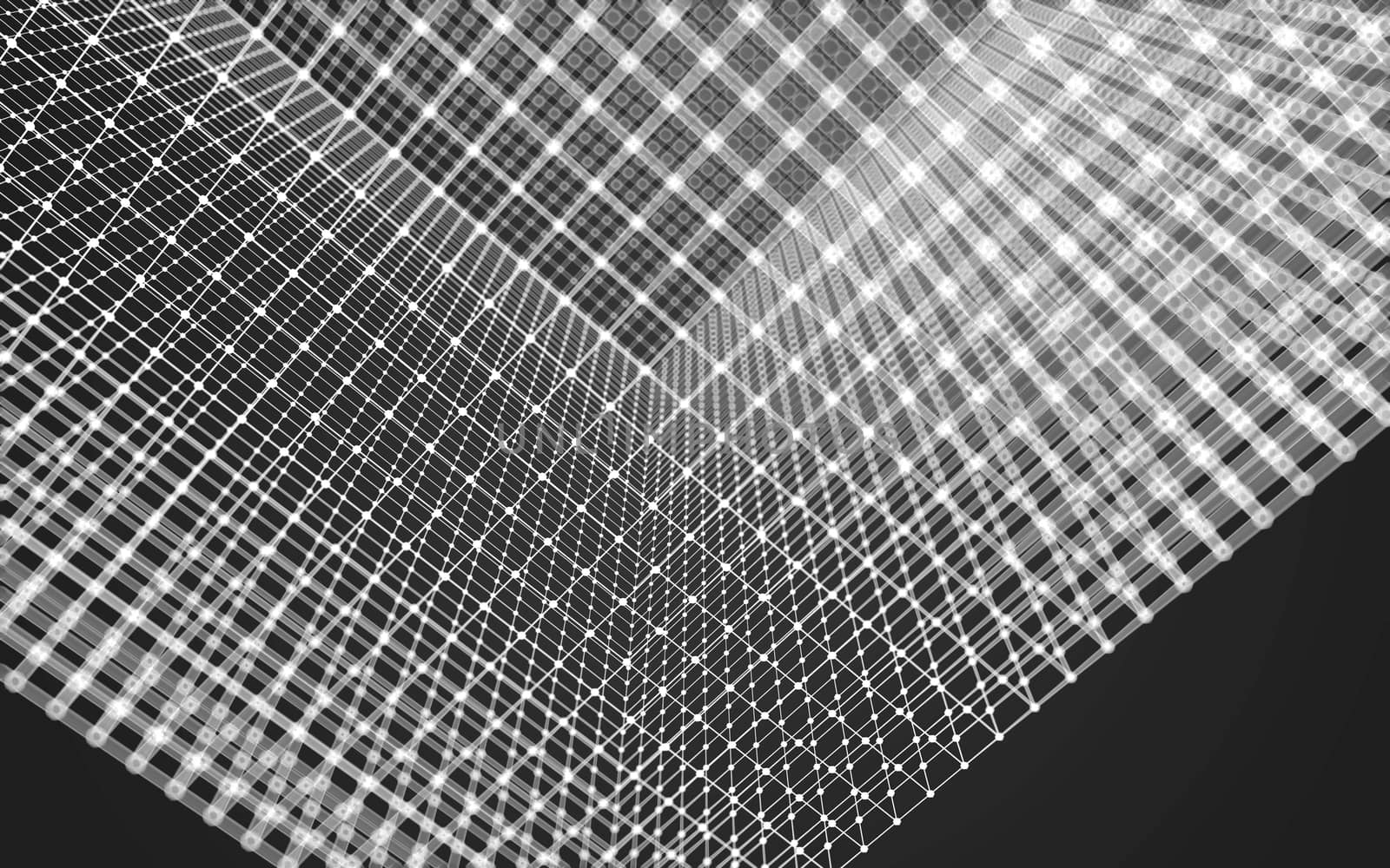 Abstract polygonal space low poly dark background with connecting dots and lines. Connection structure.