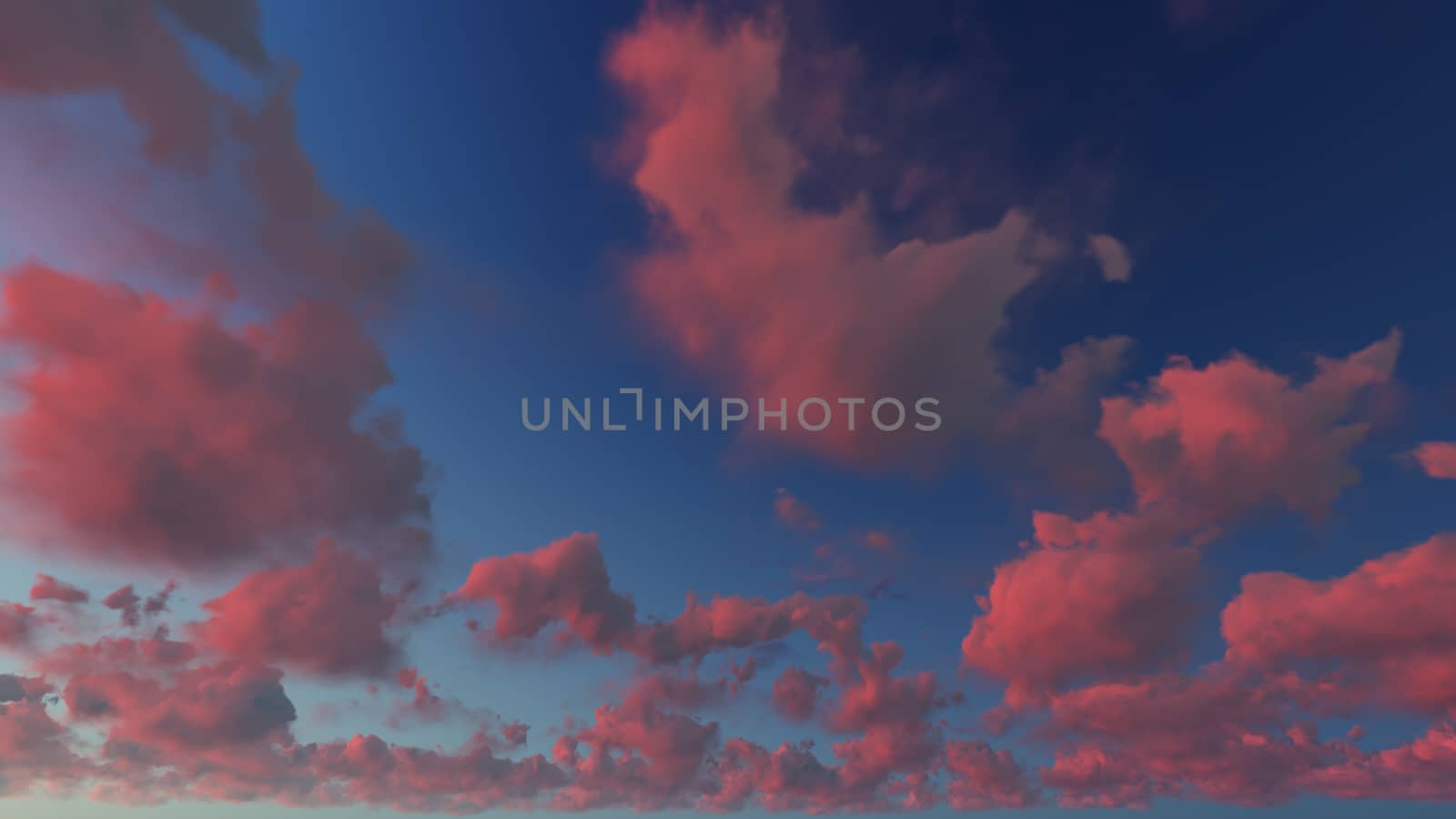 Cloudy blue sky abstract background, blue sky background with tiny clouds, 3d illustration