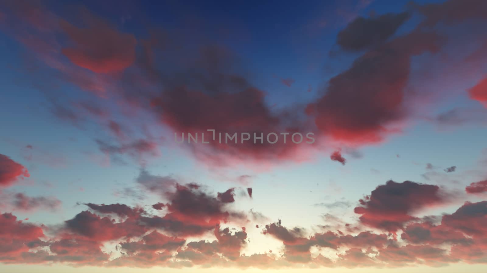 Cloudy blue sky abstract background, 3d illustration by teerawit