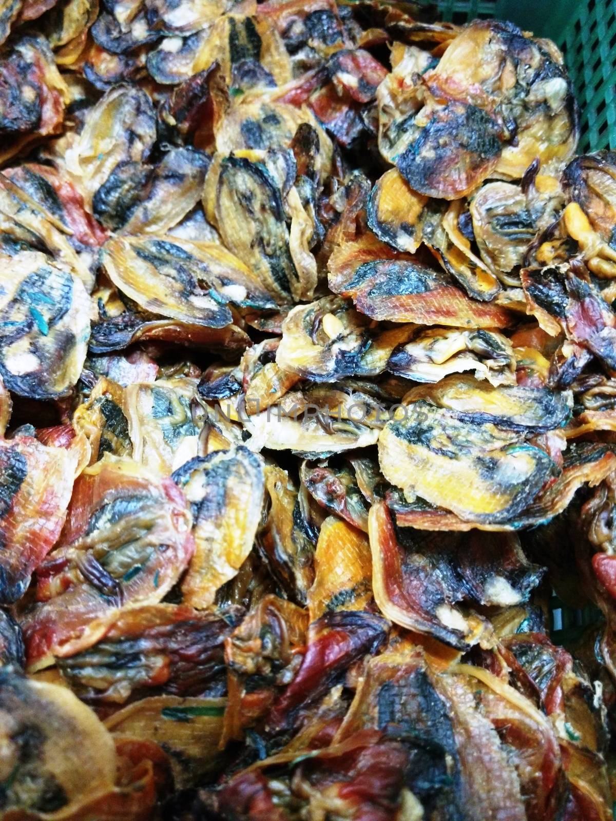 Dried Salted Shellfish selling in the Market