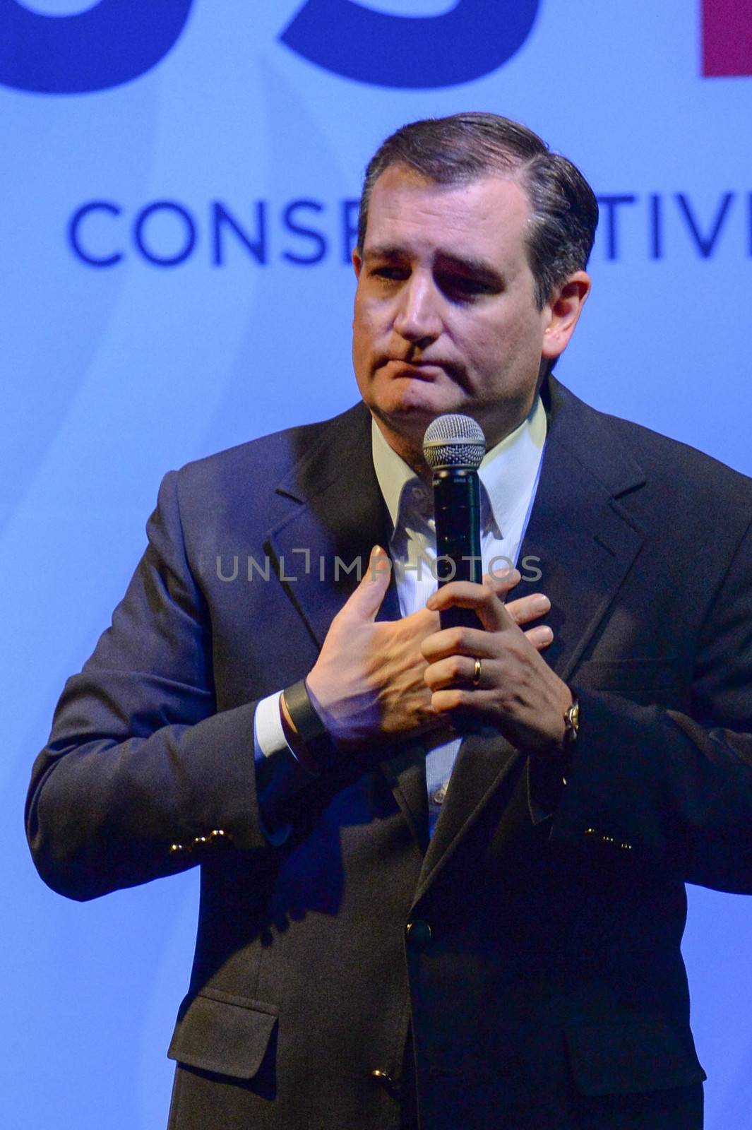 USA, Carson City: Republican presidential candidate, Sen. Ted Cruz (R-TX) delivers speech at the Brewery Arts Center in Carson City, Nevada on February 23, 2016, the day of the Nevada GOP caucus.