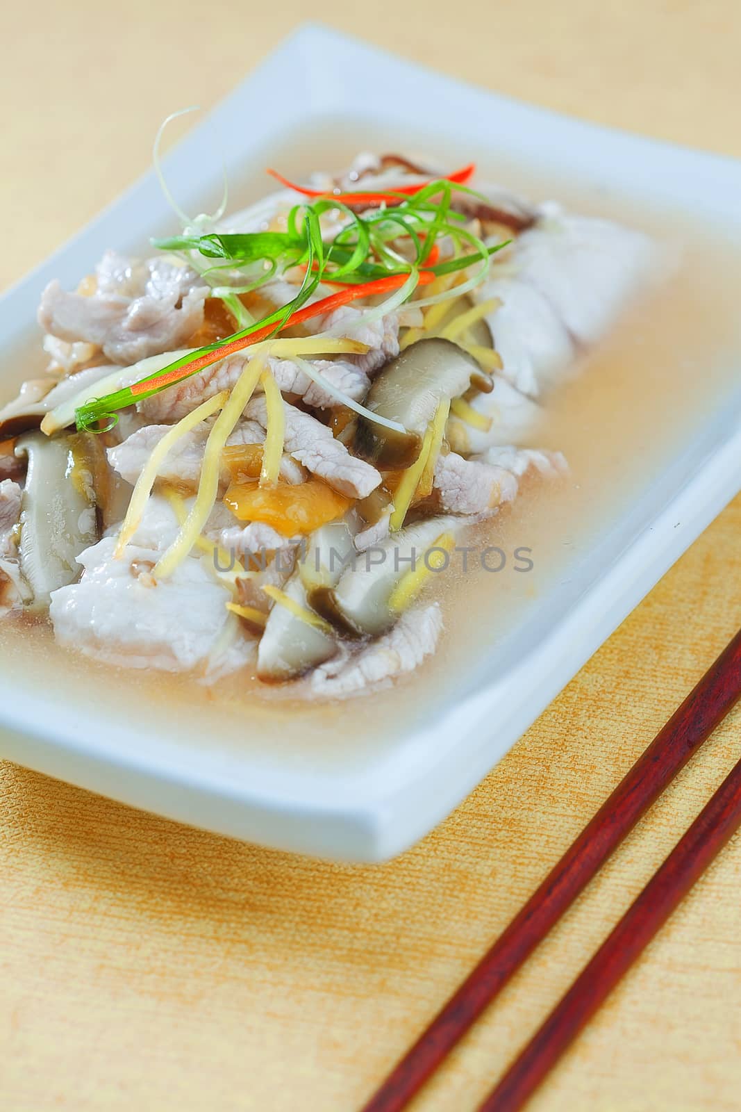 close up view of nice fresh meal on yellow back