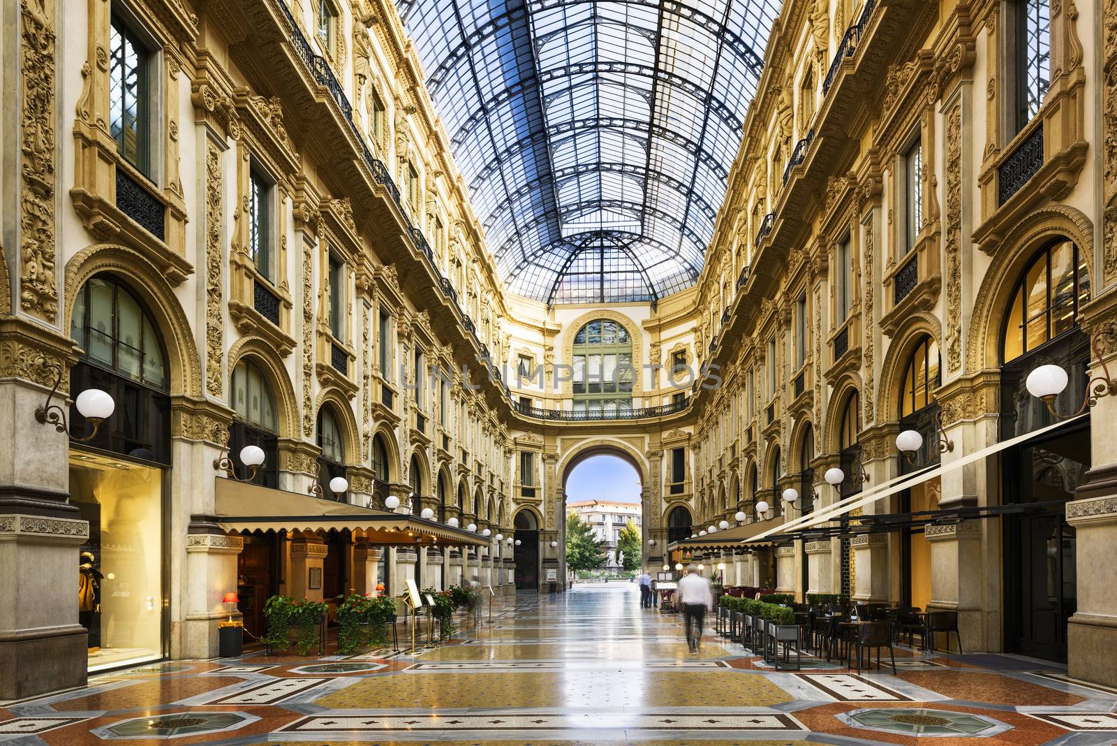 Glass dome of Galleria Vittorio Emanuele in Milan, Italy