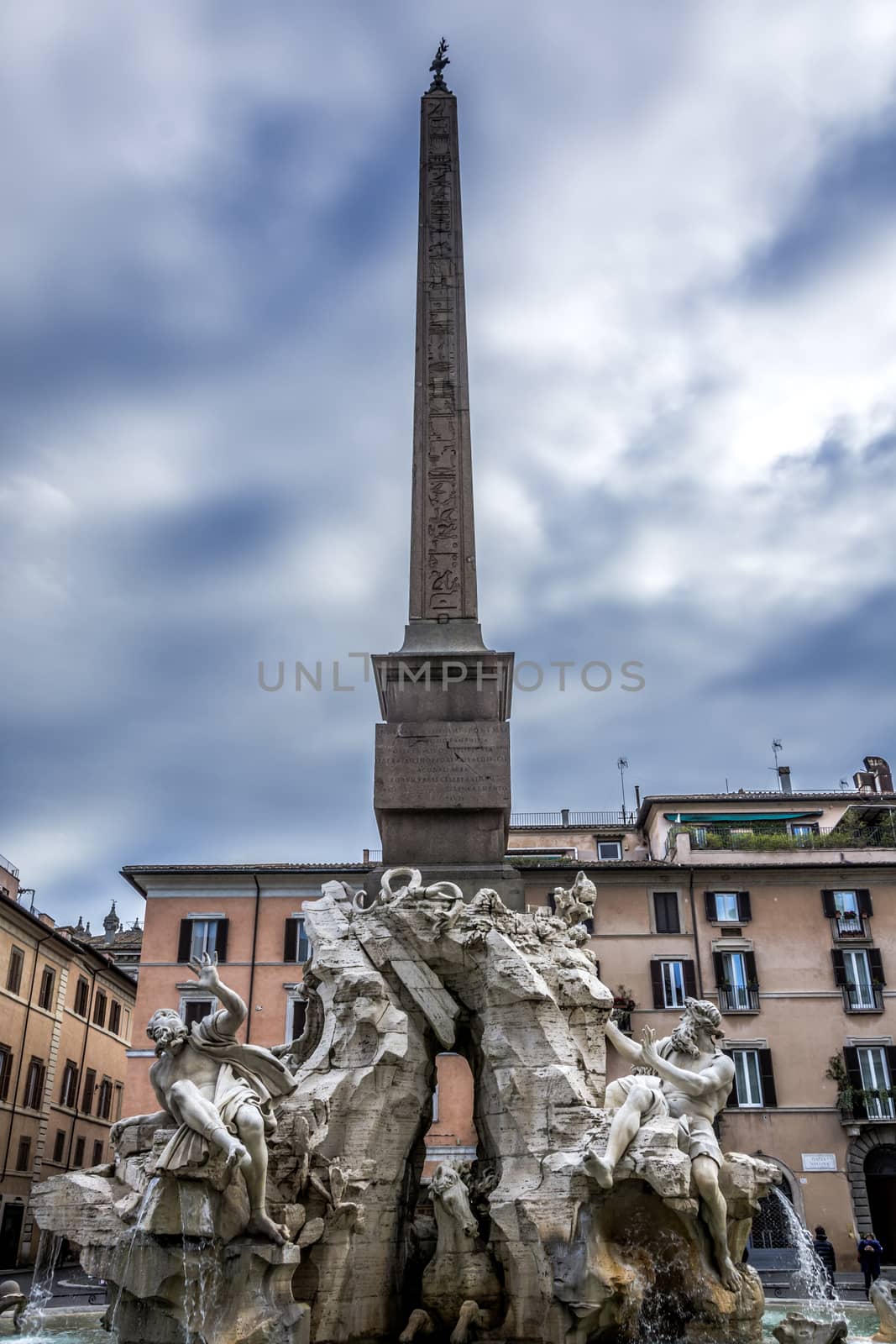 Fountain of the Four Rivers in Rome by rarrarorro