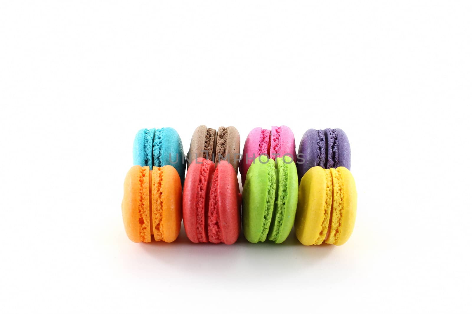 Macarons set isolate on white background