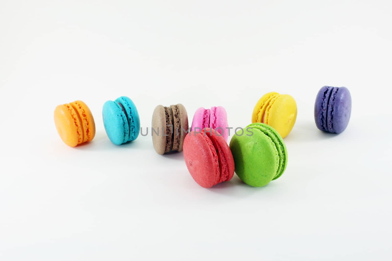 Macarons dessert isolated on white background by worrayuth