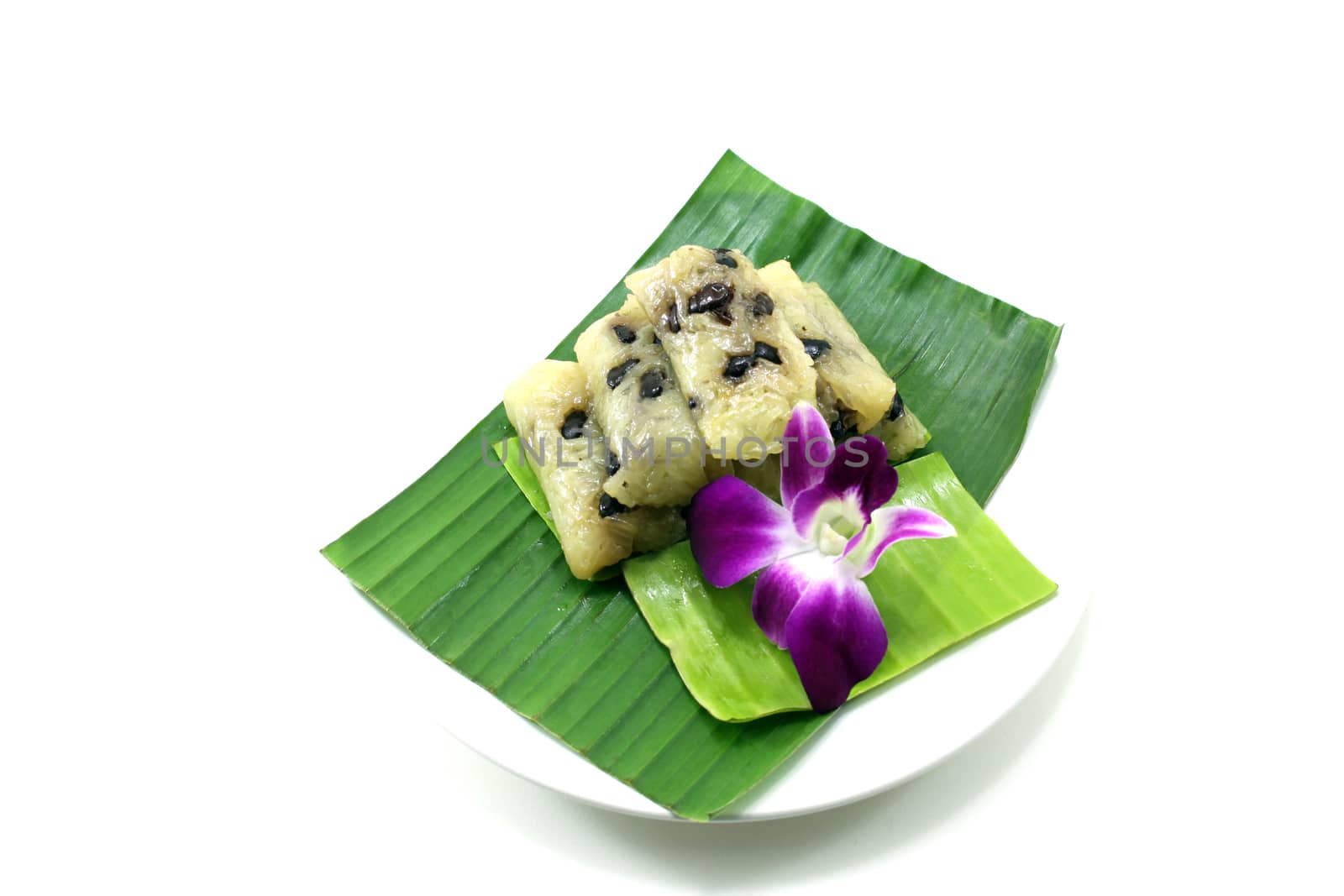 Traditional Thai dessert isolate white background