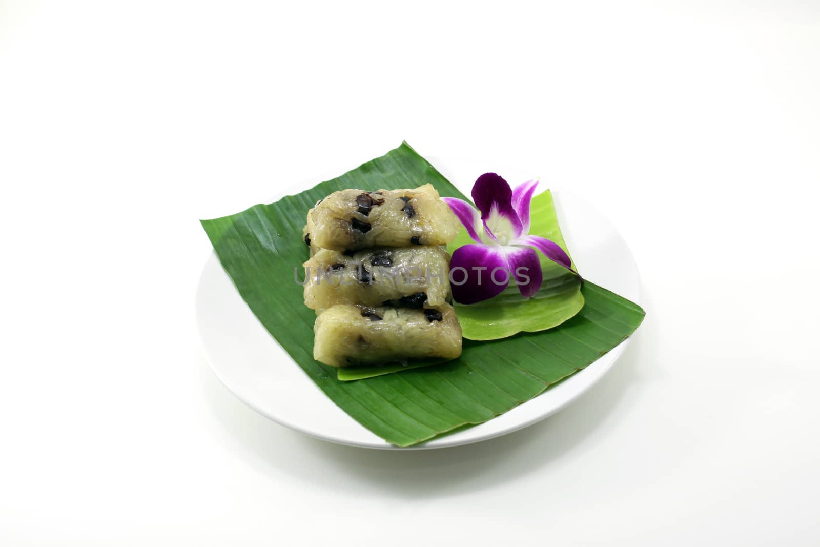 Traditional Thai dessert isolate white background