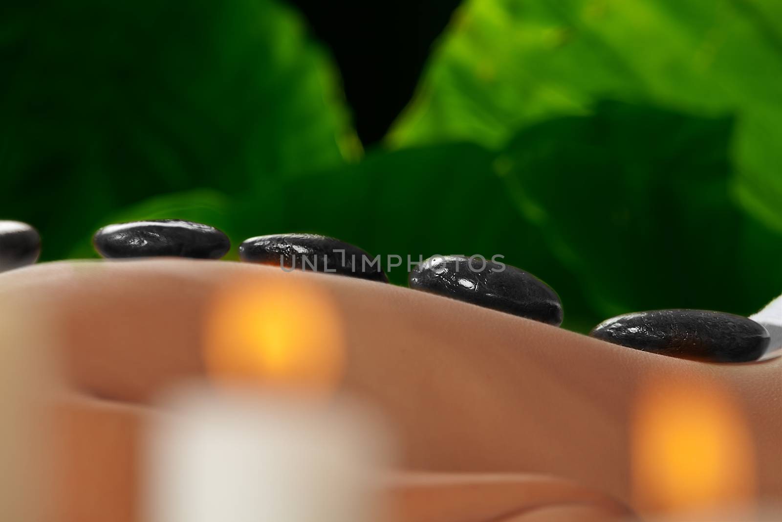 fragment like view  of young beautiful woman in spa environment.